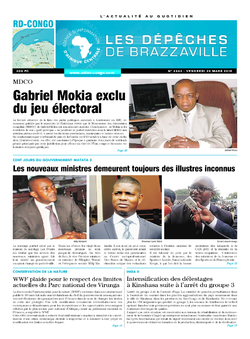 Les Dépêches de Brazzaville : Édition kinshasa du 20 mars 2015