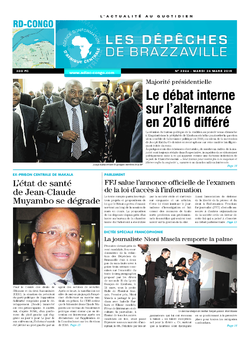 Les Dépêches de Brazzaville : Édition kinshasa du 24 mars 2015