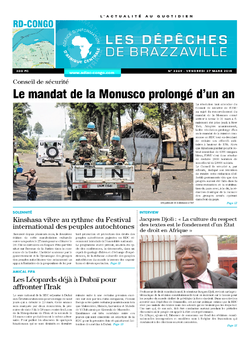 Les Dépêches de Brazzaville : Édition kinshasa du 27 mars 2015
