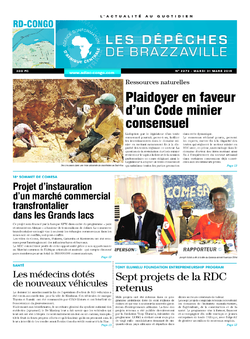 Les Dépêches de Brazzaville : Édition kinshasa du 31 mars 2015