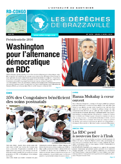 Les Dépêches de Brazzaville : Édition kinshasa du 02 avril 2015