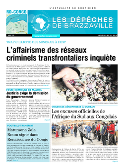 Les Dépêches de Brazzaville : Édition kinshasa du 20 avril 2015
