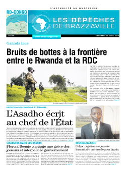 Les Dépêches de Brazzaville : Édition kinshasa du 24 avril 2015