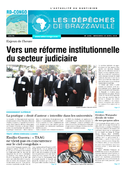 Les Dépêches de Brazzaville : Édition kinshasa du 29 avril 2015