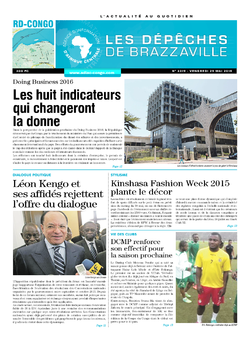 Les Dépêches de Brazzaville : Édition kinshasa du 29 mai 2015