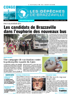 Les Dépêches de Brazzaville : Édition brazzaville du 03 juin 2015