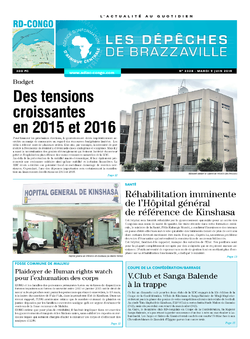 Les Dépêches de Brazzaville : Édition kinshasa du 09 juin 2015