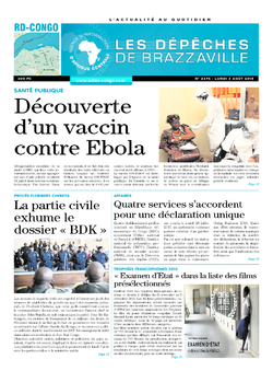 Les Dépêches de Brazzaville : Édition kinshasa du 03 août 2015