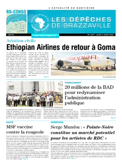 Les Dépêches de Brazzaville : Édition kinshasa du 06 août 2015