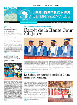 Les Dépêches de Brazzaville : Édition kinshasa du 10 septembre 2015
