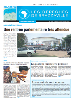 Les Dépêches de Brazzaville : Édition kinshasa du 14 septembre 2015