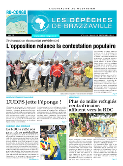 Les Dépêches de Brazzaville : Édition kinshasa du 15 septembre 2015