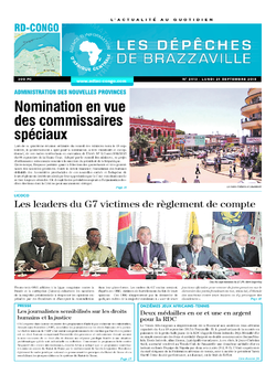 Les Dépêches de Brazzaville : Édition kinshasa du 21 septembre 2015
