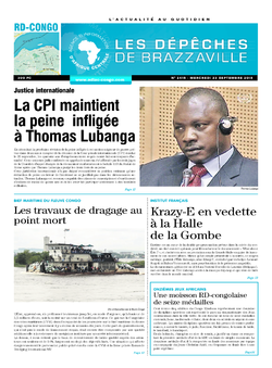 Les Dépêches de Brazzaville : Édition kinshasa du 23 septembre 2015