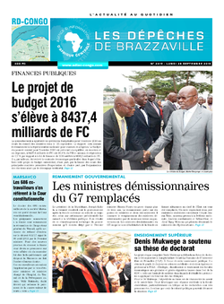 Les Dépêches de Brazzaville : Édition kinshasa du 28 septembre 2015