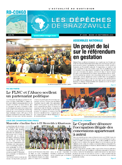 Les Dépêches de Brazzaville : Édition kinshasa du 29 septembre 2015