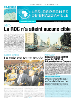 Les Dépêches de Brazzaville : Édition kinshasa du 08 octobre 2015