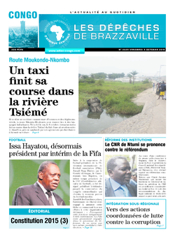 Les Dépêches de Brazzaville : Édition brazzaville du 09 octobre 2015