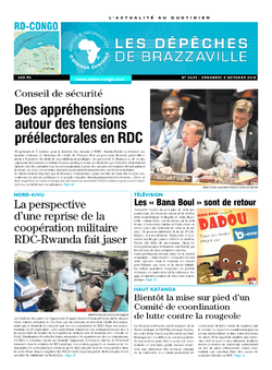 Les Dépêches de Brazzaville : Édition kinshasa du 09 octobre 2015
