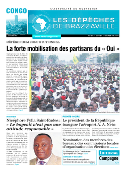 Les Dépêches de Brazzaville : Édition brazzaville du 12 octobre 2015