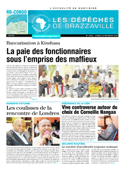 Les Dépêches de Brazzaville : Édition kinshasa du 26 octobre 2015