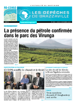 Les Dépêches de Brazzaville : Édition kinshasa du 09 novembre 2015