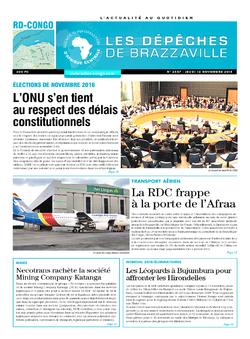 Les Dépêches de Brazzaville : Édition kinshasa du 12 novembre 2015