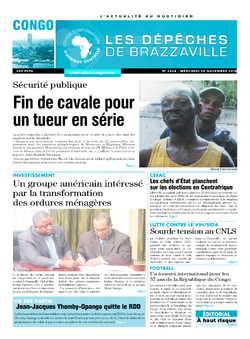 Les Dépêches de Brazzaville : Édition brazzaville du 25 novembre 2015
