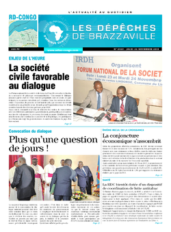 Les Dépêches de Brazzaville : Édition kinshasa du 26 novembre 2015
