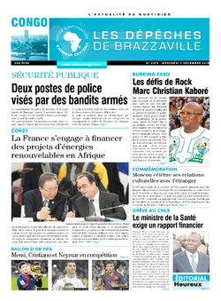 Les Dépêches de Brazzaville : Édition brazzaville du 02 décembre 2015