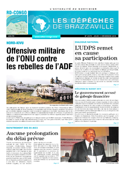 Les Dépêches de Brazzaville : Édition kinshasa du 03 décembre 2015