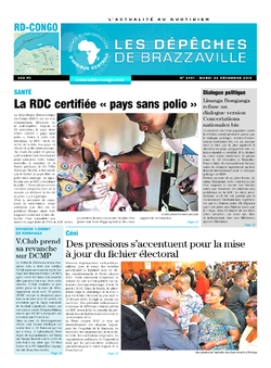 Les Dépêches de Brazzaville : Édition kinshasa du 22 décembre 2015