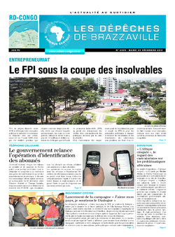 Les Dépêches de Brazzaville : Édition kinshasa du 29 décembre 2015