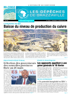 Les Dépêches de Brazzaville : Édition kinshasa du 12 février 2016