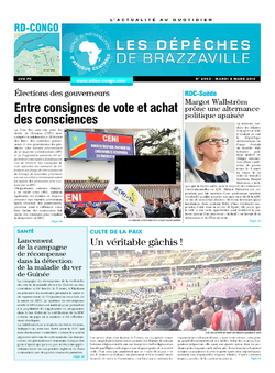 Les Dépêches de Brazzaville : Édition kinshasa du 08 mars 2016