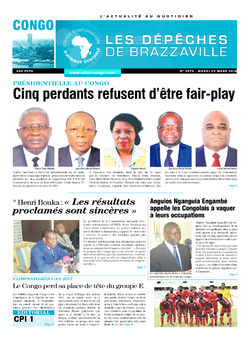 Les Dépêches de Brazzaville : Édition brazzaville du 29 mars 2016