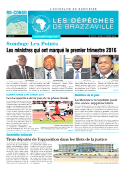 Les Dépêches de Brazzaville : Édition kinshasa du 31 mars 2016