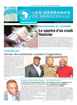 Les Dépêches de Brazzaville : Édition kinshasa du 04 avril 2016