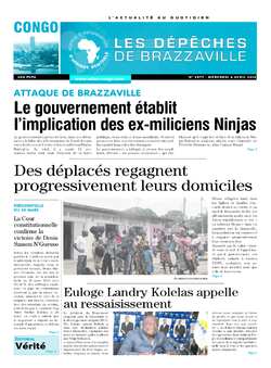 Les Dépêches de Brazzaville : Édition brazzaville du 06 avril 2016