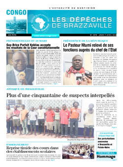 Les Dépêches de Brazzaville : Édition brazzaville du 07 avril 2016
