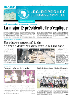 Les Dépêches de Brazzaville : Édition kinshasa du 21 avril 2016