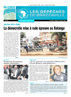 Les Dépêches de Brazzaville : Édition kinshasa du 26 avril 2016