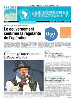 Les Dépêches de Brazzaville : Édition kinshasa du 27 avril 2016