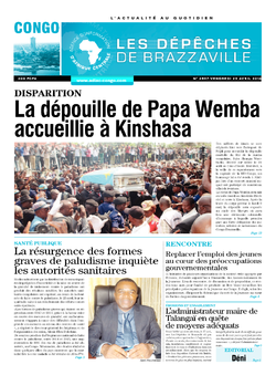 Les Dépêches de Brazzaville : Édition brazzaville du 29 avril 2016