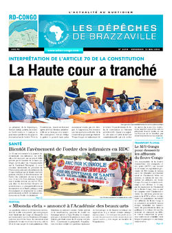 Les Dépêches de Brazzaville : Édition kinshasa du 13 mai 2016