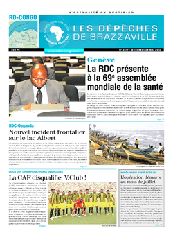 Les Dépêches de Brazzaville : Édition kinshasa du 25 mai 2016