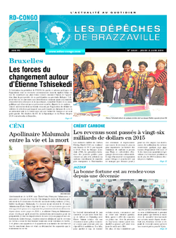 Les Dépêches de Brazzaville : Édition kinshasa du 02 juin 2016