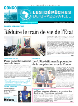 Les Dépêches de Brazzaville : Édition brazzaville du 03 juin 2016
