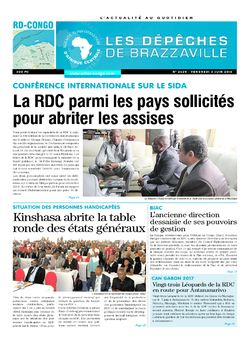 Les Dépêches de Brazzaville : Édition kinshasa du 03 juin 2016
