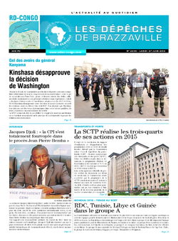 Les Dépêches de Brazzaville : Édition kinshasa du 27 juin 2016